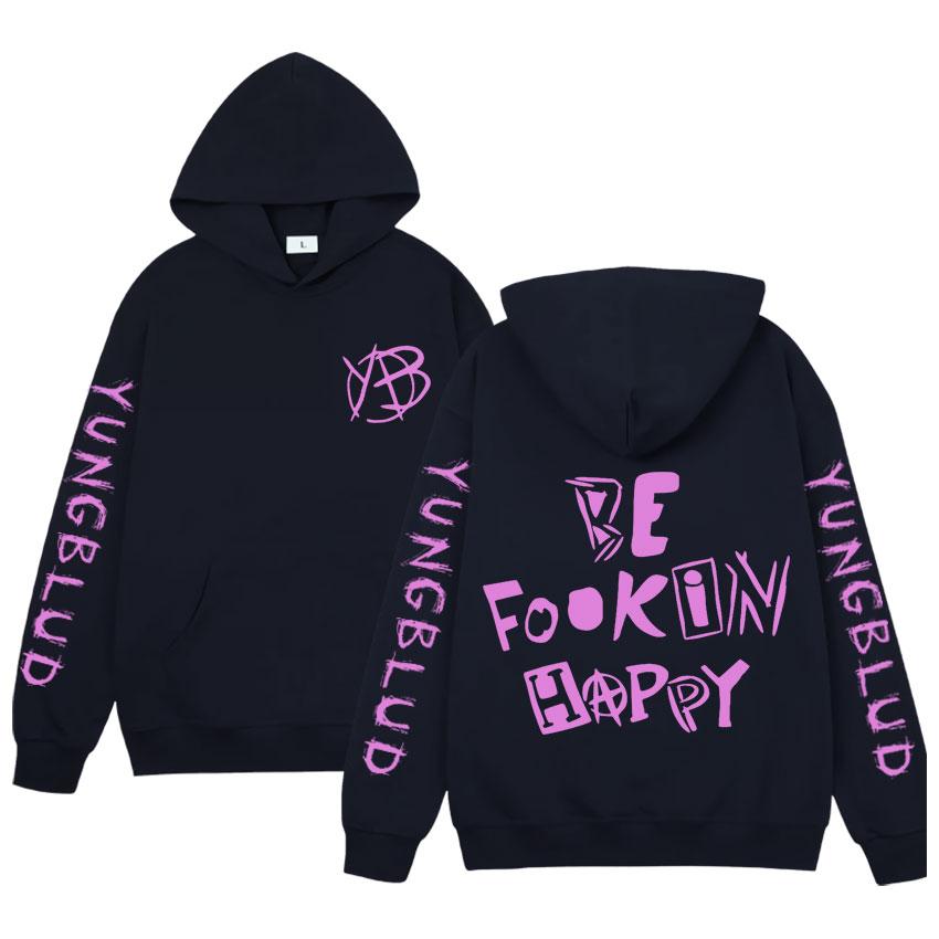 Рок-певец Yungblud Будьте чертовски счастливы Толстовки Мужские Женские С длинным рукавом Хип-хоп Оверсайз Пуловер Харадзюку Свободные Толстовки Унисекс