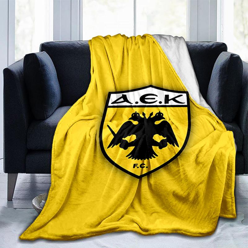 Aek Football Crest Blanket Suitable for Sofas, Beds, Offices, And Camping - Perfect Gift for Halloween Christmas