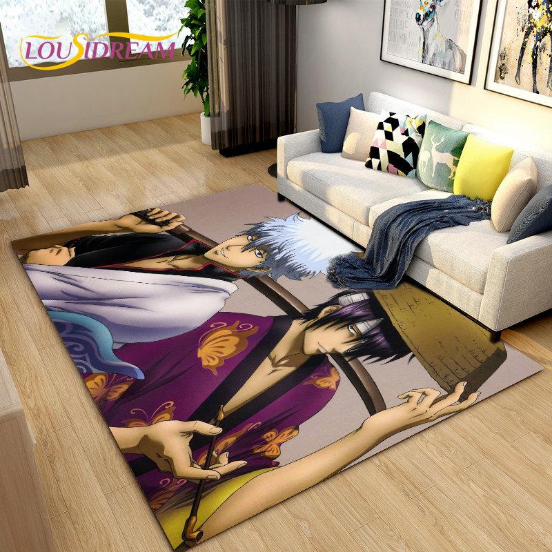 Гинтоки Кагура Гинтама Аниме Ковер, Ковер для гостиной, спальни, дивана, придверный коврик, украшение, детский игровой нескользящий коврик для пола