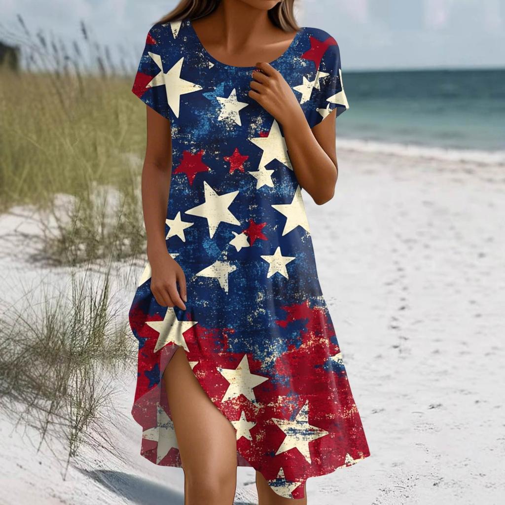 Платье в стиле бохо с коротким рукавом для женщин, повседневное, свободного кроя, летнее, сарафан с цветочным принтом и карманами