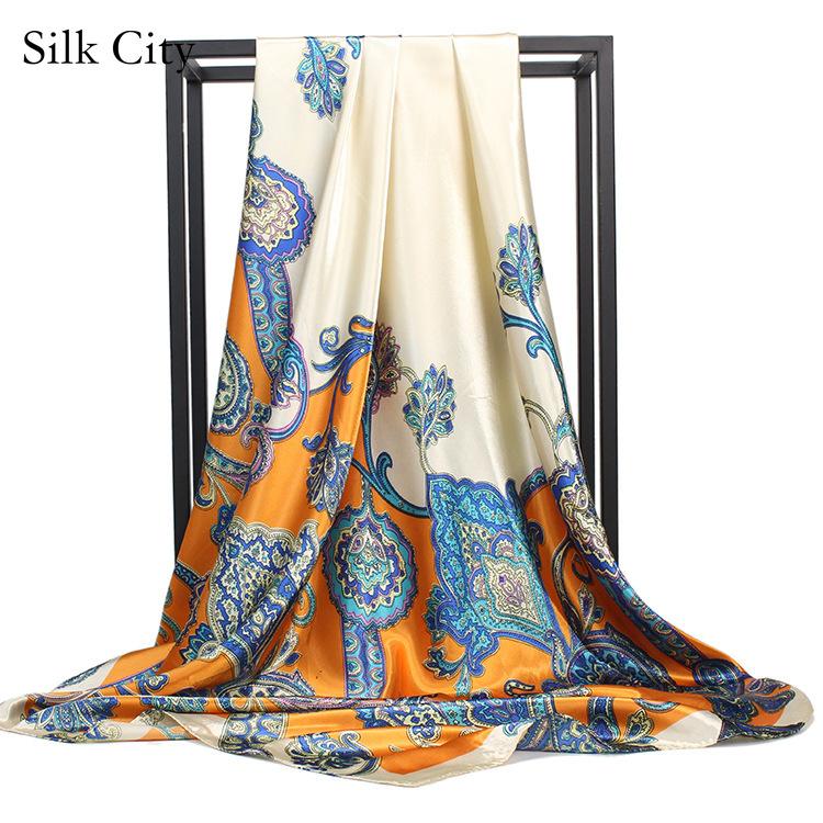 High-quality Luxurious Silk Scarves Headband Scarfs Neck Scarf For Women Chain Silk Scarf Women's Decorative Shawl