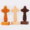 Wooden Cross Decoration with Magnetic Base Handmade Faith Prayer Cross Home Office Bookshelf Desktop Decoration Ornament