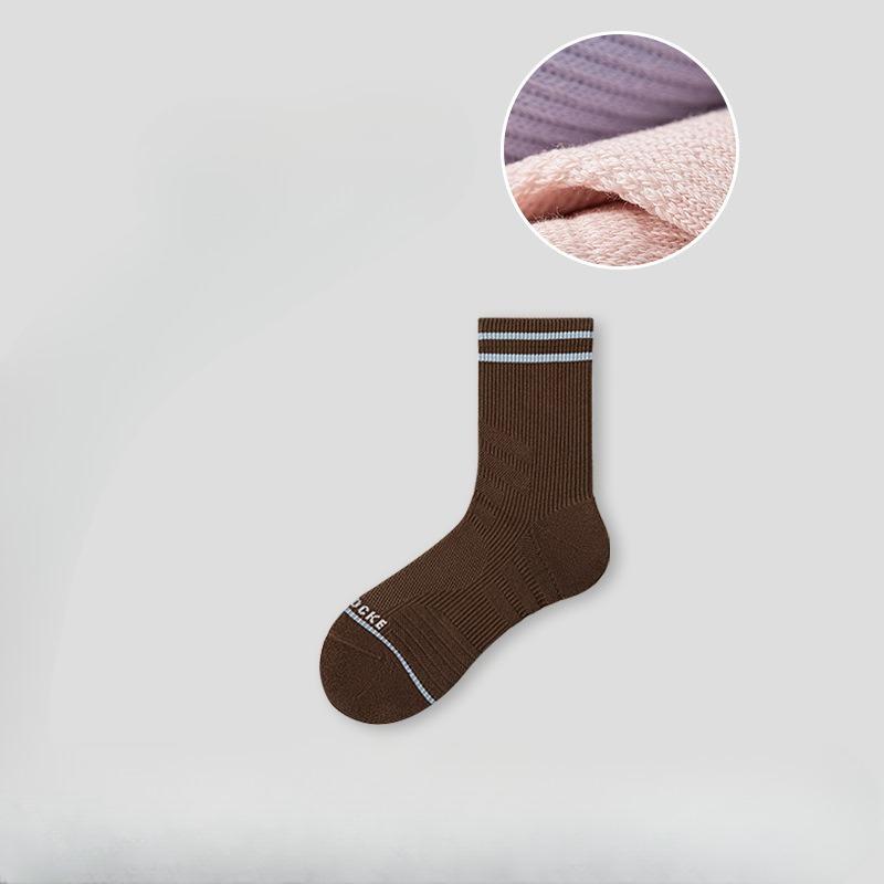 Параллельные брусья, Бег, Женские носки до середины икры, Дышащие и амортизирующие, Махровое дно, Марафон, Пеший туризм, Велоспорт, Компрессионные длинные носки