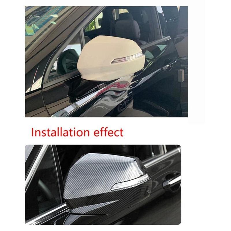 For Chevy Blazer -2024 Car Sticker Rearview Side Mirror Cover Wing Cap Exterior Door Rear View Case Trim Carbon Fiber Look
