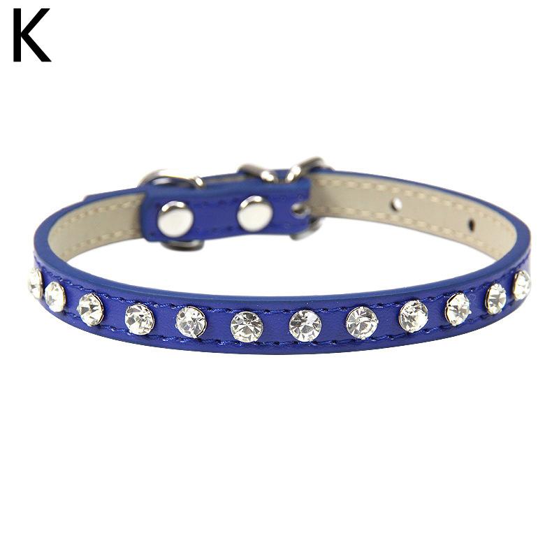Регулируемый кошачий ошейник для домашних животных, ожерелье со стразами для маленьких щенков, кожаные креативные аксессуары для домашних животных