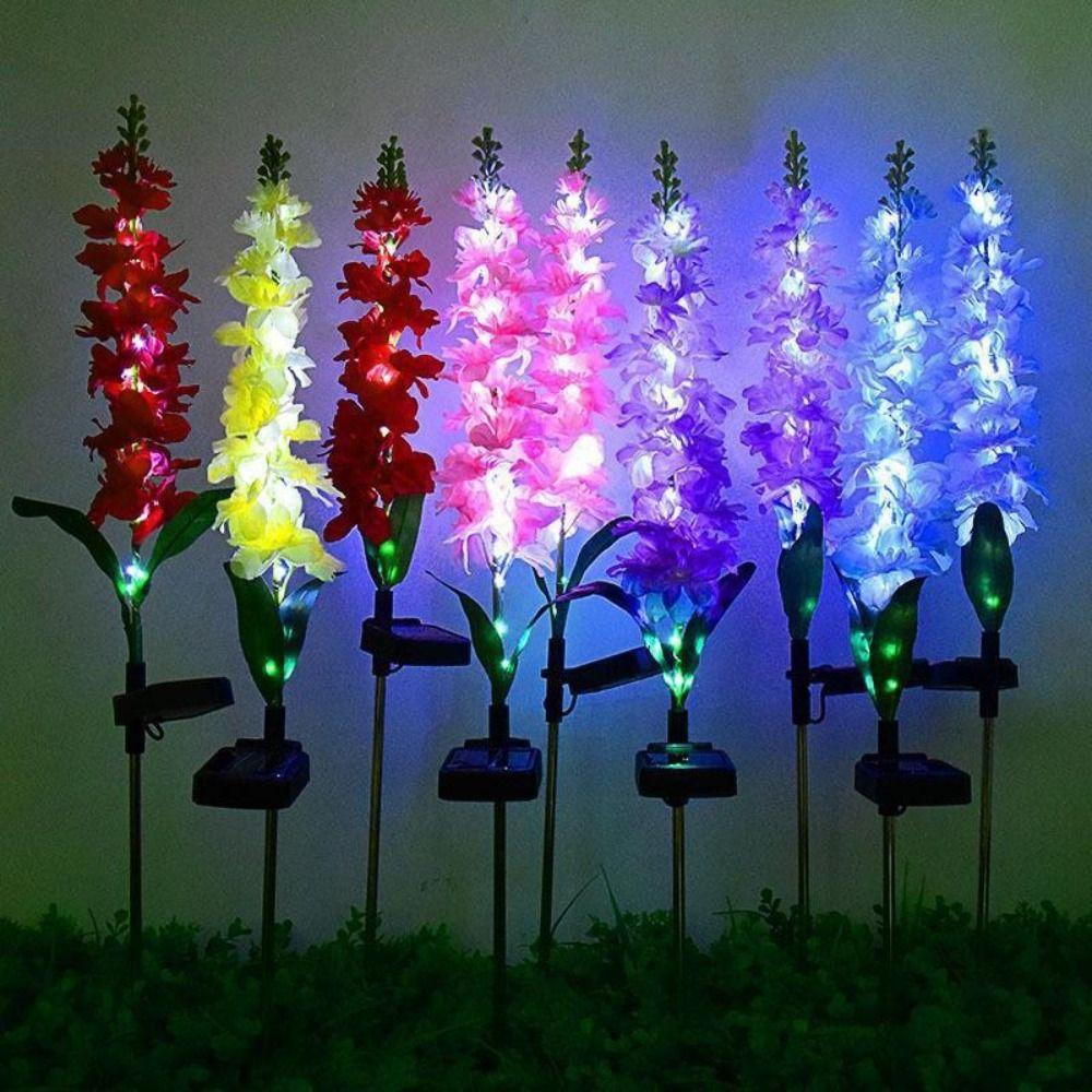Realistic Solar Wisteria Flower Lamp Creative Waterproof Landscape Lawn Lamp Cordless Artificial Simulation Flower Lamps
