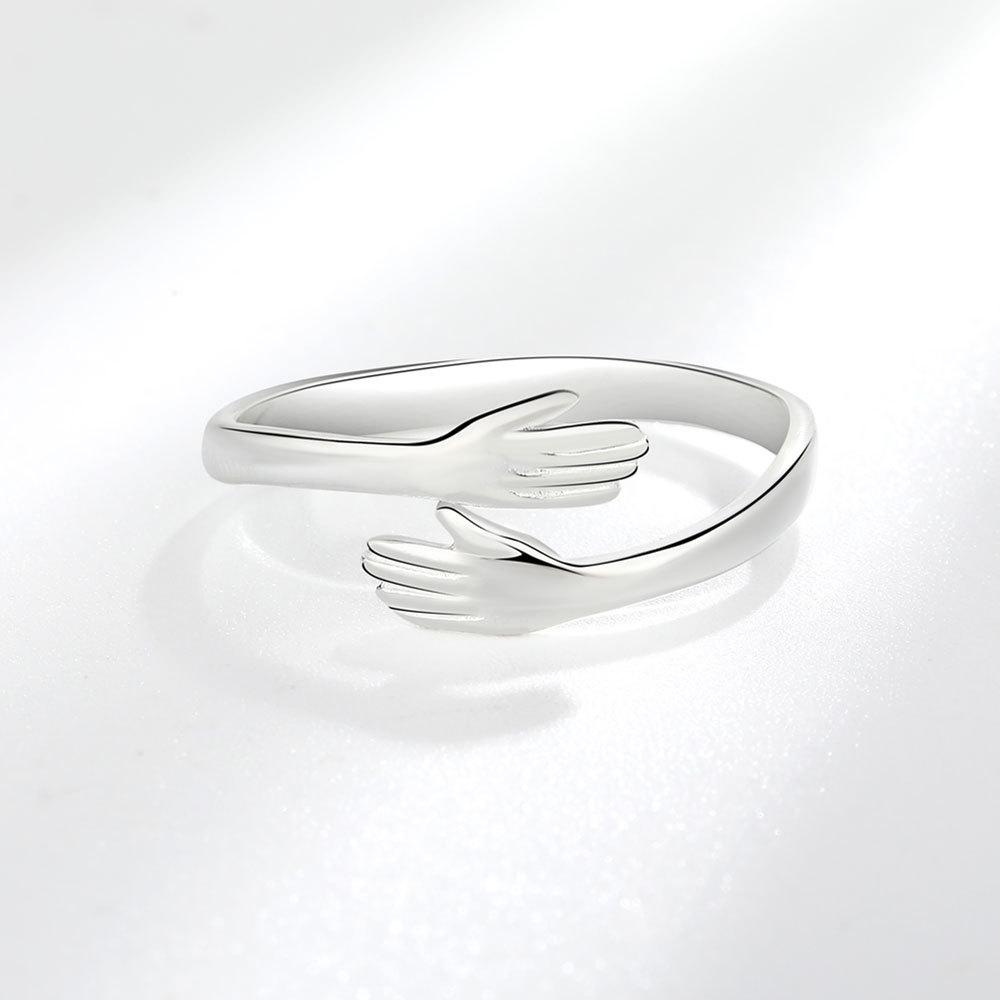 Geometric Glossy Concave Convex Shaped Ring Female Niche Design Personality High Sense Finger Ring Ins Cold Temperament Opening Index Finger Ring