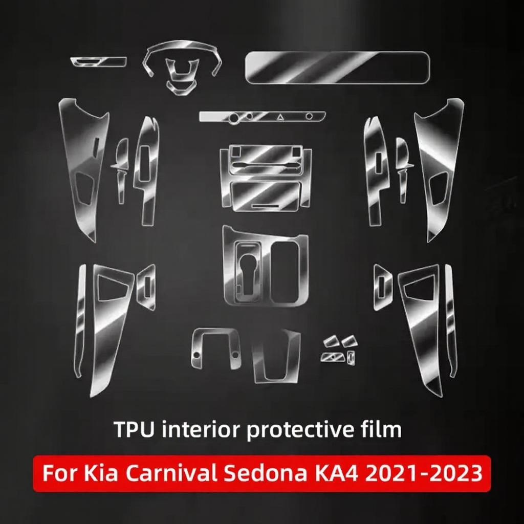 For Kia Carnival Sedona KA4 - TPU Car Interior Dashboard Navigation Automotive Screen Protection Film Anti-scratch