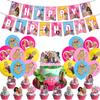 30pcs Pink Barbie Princess Party Decoration Includes Banner Cake Topper Balloons
