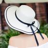 Summer Beach Bow Straw Hat For Women Large Brim Sun Protection Hat Vacation Sunshade Visors Hat