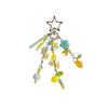 Acrylic Beads Flower Pendant Contrast Color Star Tassel Key Chain Beaded Hanging  Backpack Decor