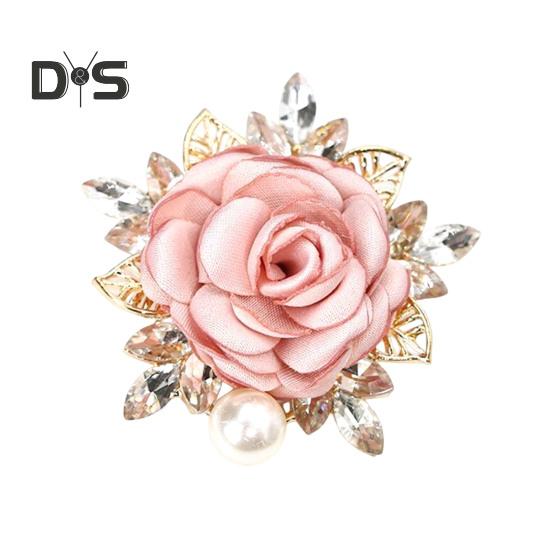 Женская брошь 3D Rose Leaf Искусственный жемчуг Стразы Лацкан Воротник Булавка Сумка Шарф Шляпа Украшение Брошь Выпускной Вечеринка Ювелирные изделия
