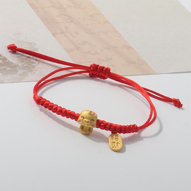Браслет из красной веревки на удачу в год змеи для женщин в китайском стиле, плетеный браслет со знаком зодиака змея, ювелирные изделия, аксессуары, рождественские подарки