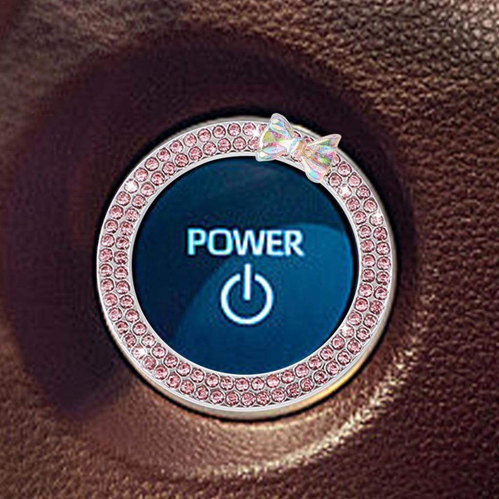 Декоративное кольцо для кнопки старт-стоп двигателя автомобиля - Кольцо для кнопки запуска двигателя автомобиля | Кольцо для кнопки старт-стоп двигателя с точками из страз | Зажигание с кнопкой пуска
