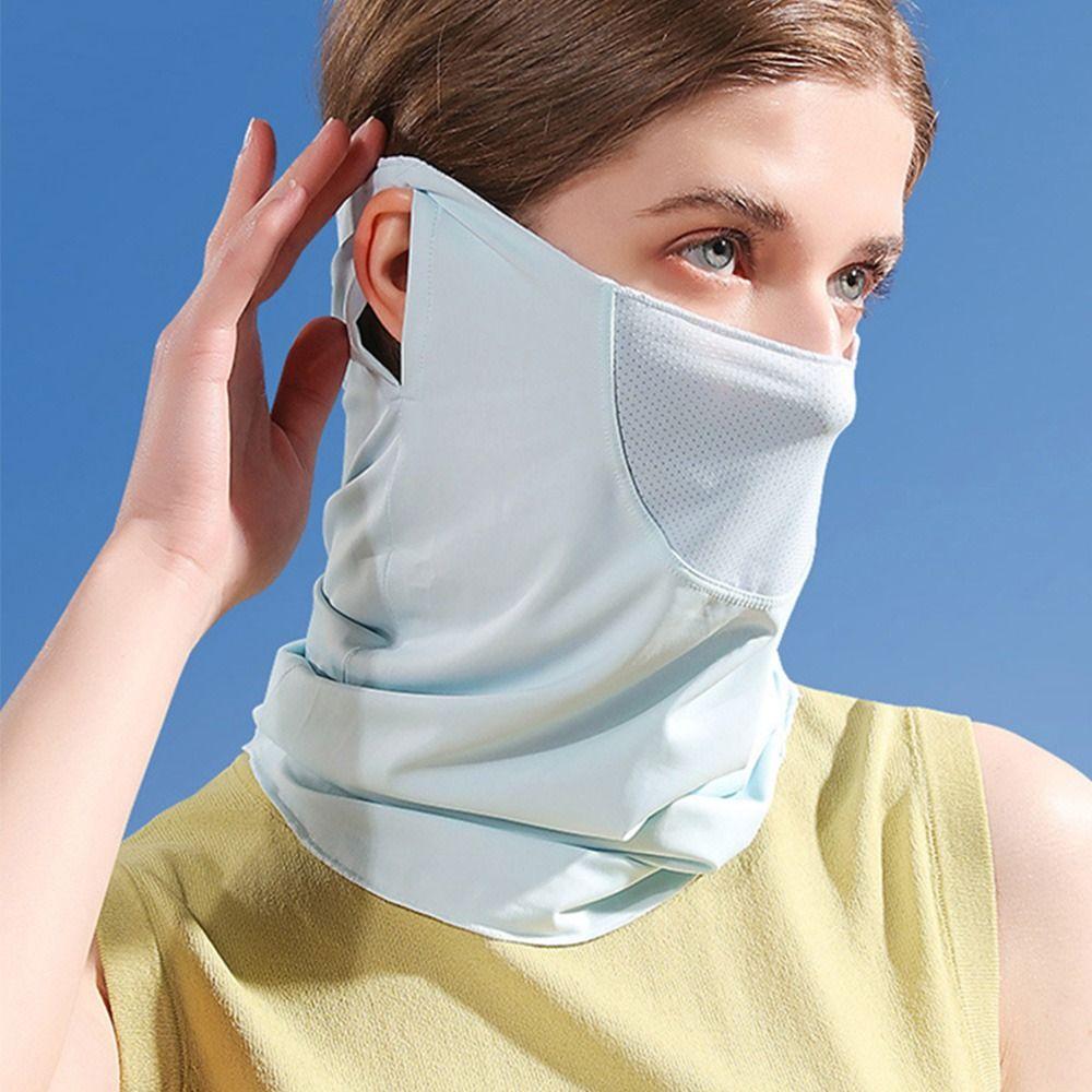 Велосипедный головной убор Головной убор для лица Шея Гетры из ледяного шелка Солнцезащитная маска Повязка на голову Шарф Покрытие для лица Шарф