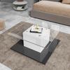 Coffee Table, Coffee Table made of High-Gloss Glass, Movable Coffee Table with Swivel Casters