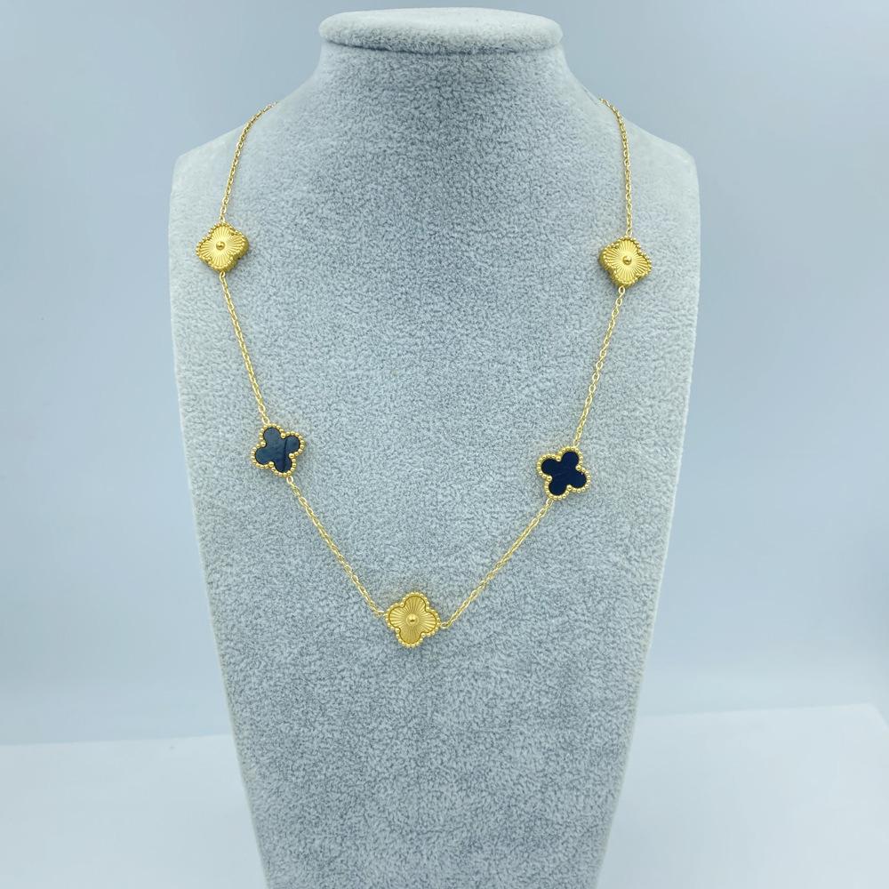 13MM Titanium Steel 5 Flowers Necklace Fashion Titanium Steel Four Leaf Clover Ladies Necklace