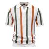 Summer New Breathable Hollow Men'S Short Sleeve Polo Sweater Striped European Size Knitted Polo Shirt Men'S