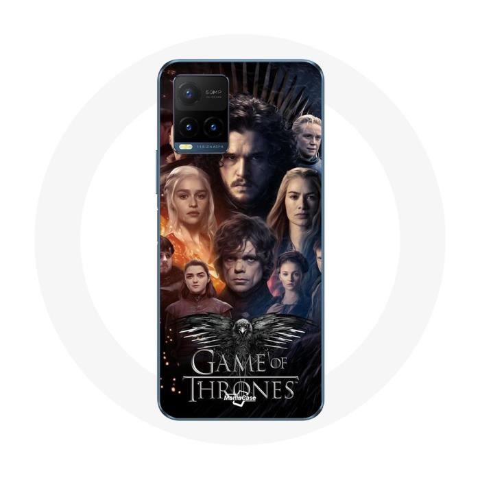 Coque pour Vivo Y21s 2021 - MANIACASE - Game of Thrones - Silicone Noir - Souple - Gris