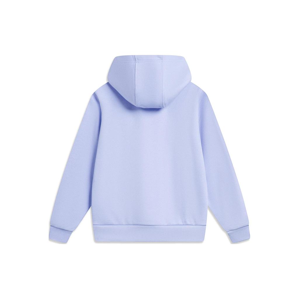 Li Ning Sports Lifestyle Series Star Fleece Warm Loose Pullover Hoodie Women Hoodies Snow-Purple AWDT820-2