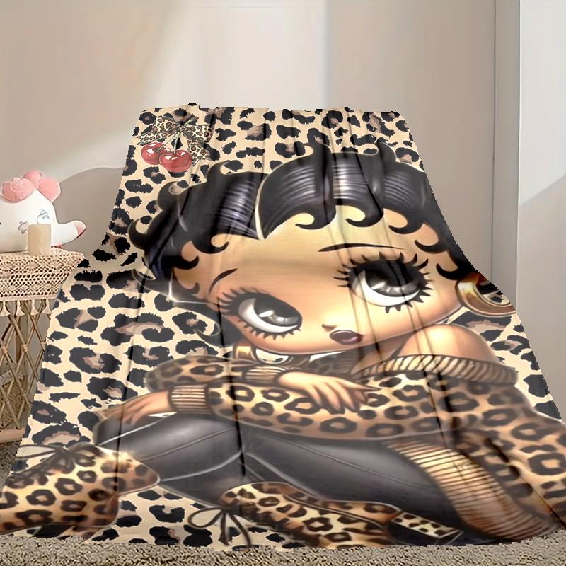 1pc Betty Boop Blanket, Cozy Valentine's Day Blanket, Multi-functional Nap Blanket Available Throughout the Four Seasons