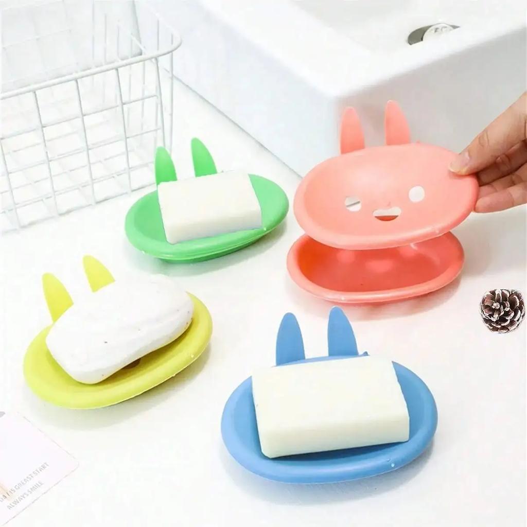 1pc - Multi Functional Rabbit Shaped Durable Soap Box, Household and Outdoor Hygiene Storage Container