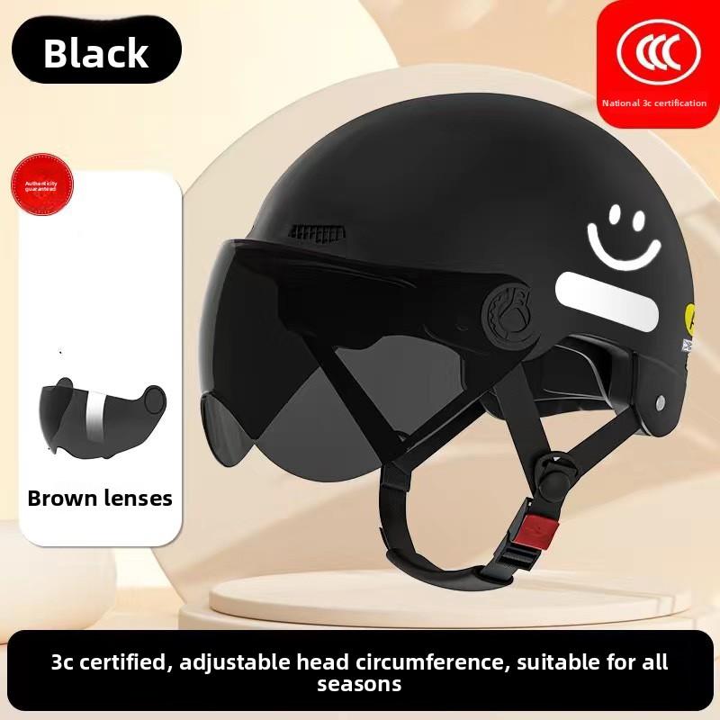 Electric Battery Car Helmet Women's Summer Sun Protection Breathable Hard Hat Motorcycle Riding Helmet Four Seasons Half Helmet