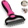 Pet Grooming Tools - 2-Side Undercoat Rake, Safe Dehairing Comb
