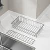 Silver Cutlery Drying Rack Large Capacity Cutlery Storage Basket  for Kitchen
