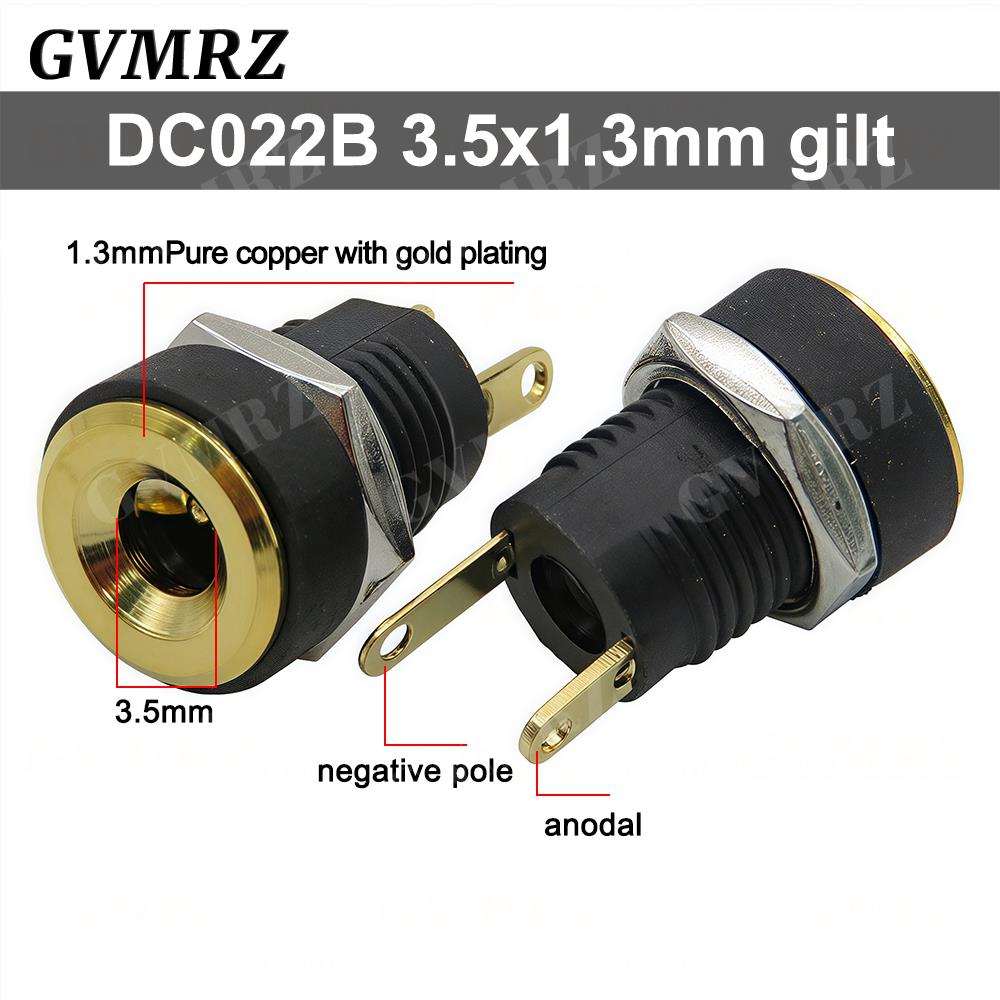 10PCS/lot DC022 DC-022 5.5x2.1mm DC Power Socket 5.5*2.5mm DC Connector 5.5*2.1 Round Hole Interface Panel Socket 3.5x1.3mm