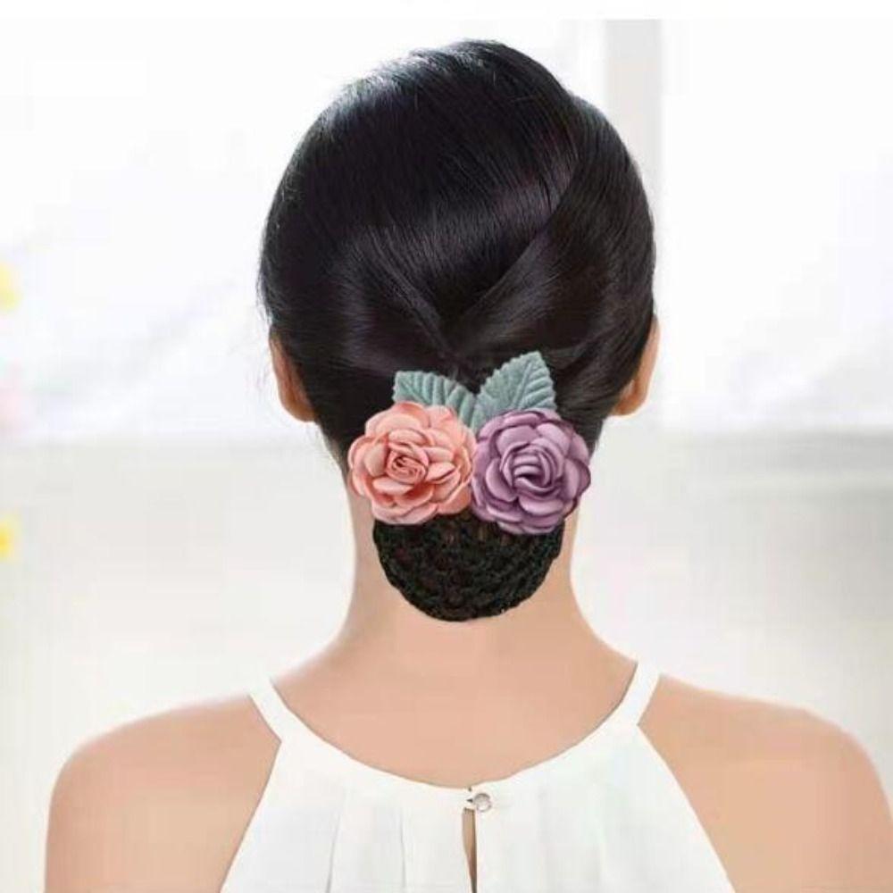 Цветочные аксессуары для волос Цветочные держатели для пучка волос Чехлы для пучка волос Сетка для пучка волос для сотрудников банков и отелей