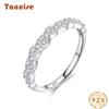 Tancise Classic 925 Sterling Silver  Zircon Ring Ladies Jewelry Wedding Promise Party Gift