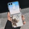 Чехол с принтом «Роскошные цветы» для Samsung Galaxy Z Flip 8 7 FE 6 5 Z Flip8 Flip7 Flip6 Магнитный Прозрачный Жесткий ПК Складной Чехол для Телефона