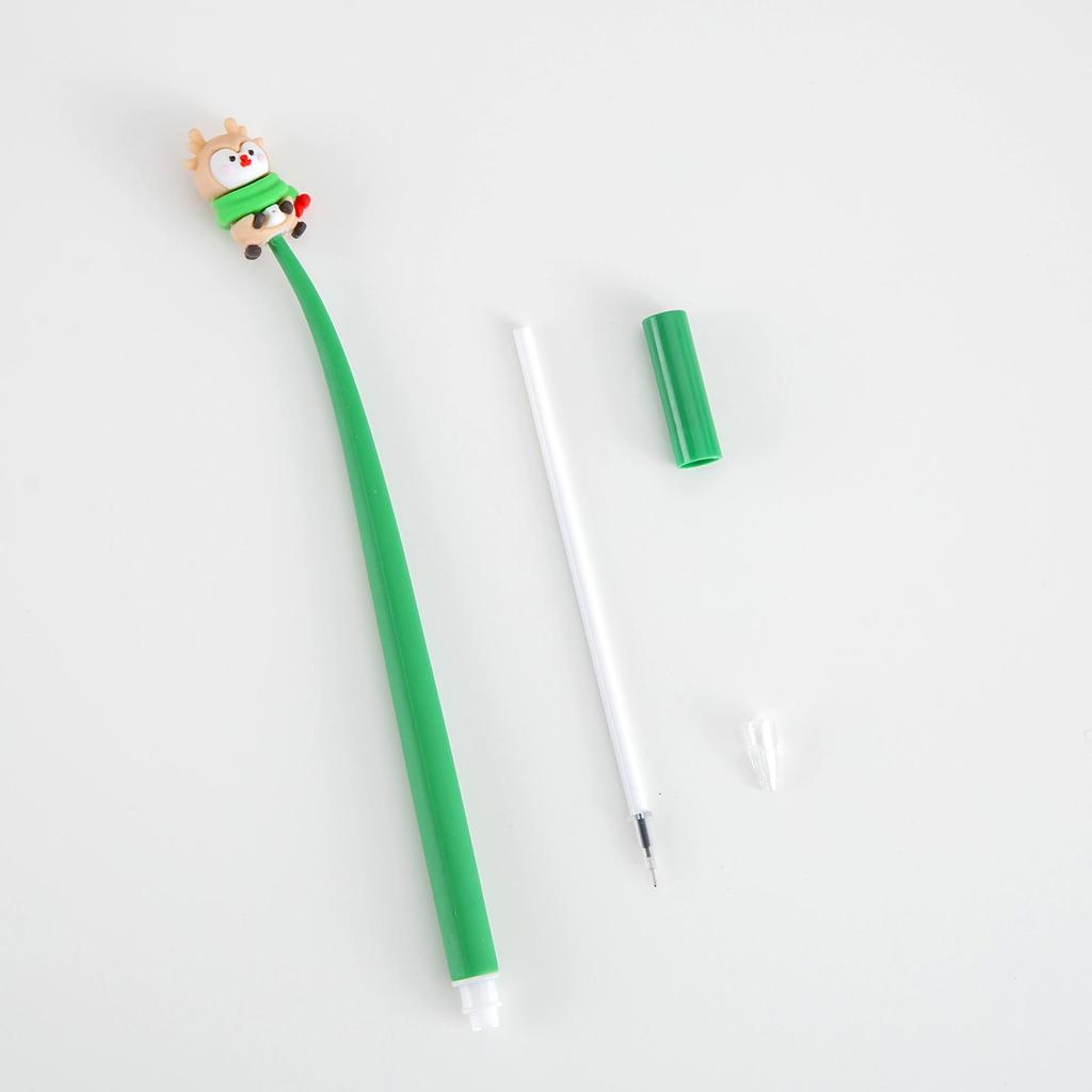 Cute Christmas Cartoon Silicone Shaker Gel Pen - Student Stationery Gift