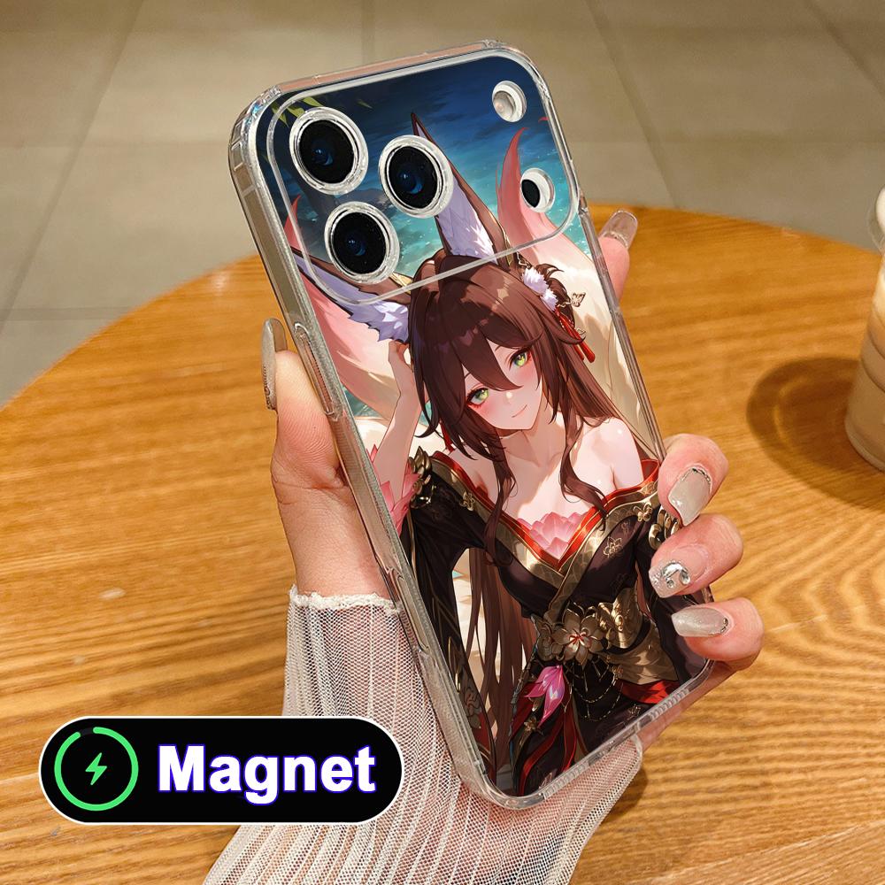 HSR Fugue Прозрачный TPU Magsafe Чехол для Мобильного Телефона для iPhone 17 16 15 14 13 12 11 Air Pro Max Plus Mini Цветной Чехол