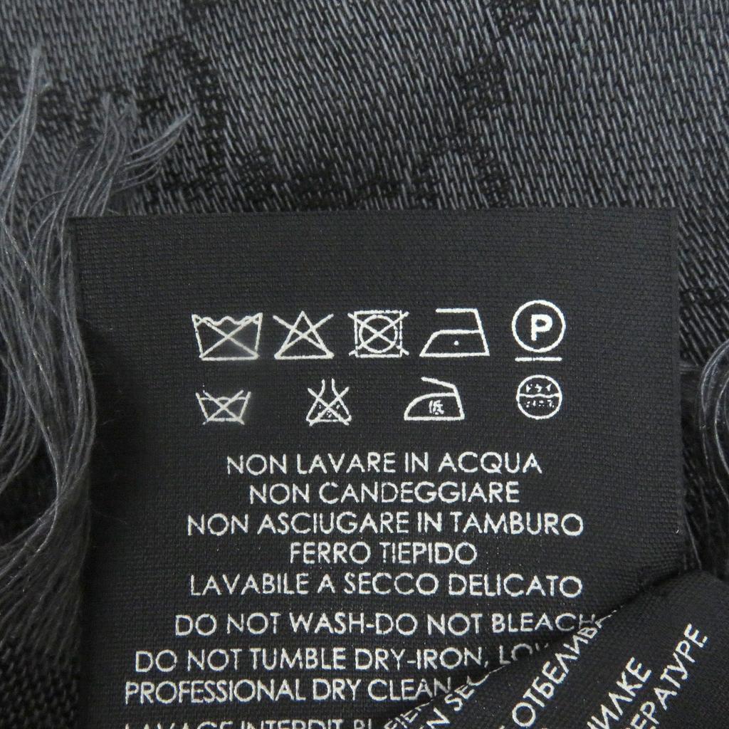 Превосходный мужской серый шерстяной шарф GUCCI Stall с ромбовидным узором и бахромой 544615 Б/у