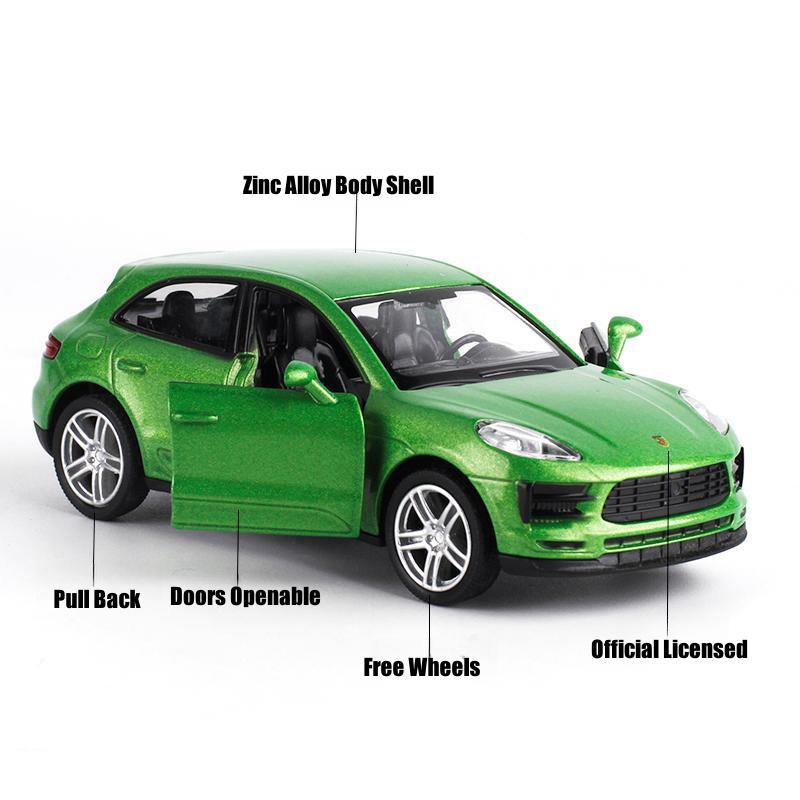 AABKN1 1/36 Porsche Macan SUV Toy Car Model For Children 5'' RMZ CiTY Diecast Sport Miniature Pull Back Collection Gift For Kid Boy