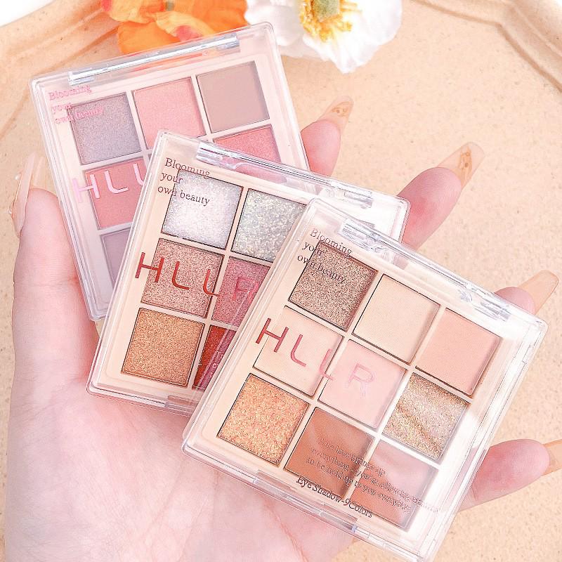 Helen Lady Multi-Use Nine-Color Eyeshadow Palette: Matte, Shimmer & Fine Glitter for Contouring and Makeup