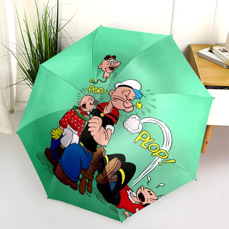 Узор Popeye, автоматический складной зонт, портативная и складная конструкция, 8 спиц, рождественский или день рождения подарок.