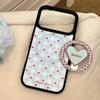 Синий клетчатый чехол-подставка в форме сердца для iPhone 16, iPhone 17, iPhone 17 Pro Max