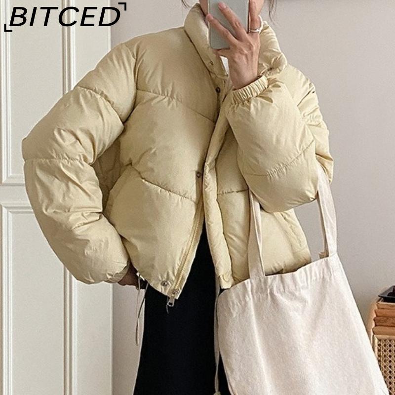 BITCED Осеннее женское городское повседневное пуховое пальто, хлопковая куртка, модная элегантная верхняя одежда
