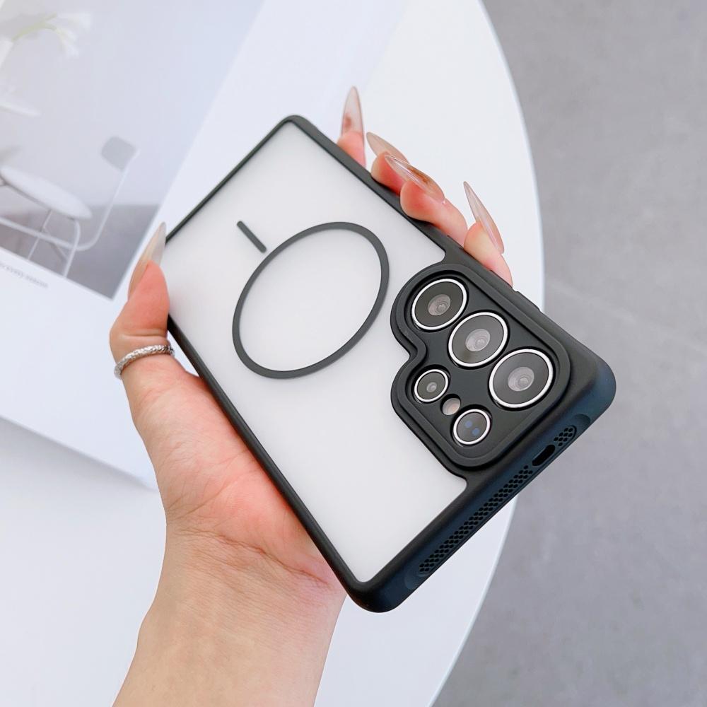 Skin Feel Matte Clear For Magsafe Magnetic Charge Phone Case For Samsung S26 S25 S24 S23 Plus Ultra Bumper Wireless Charge Cover