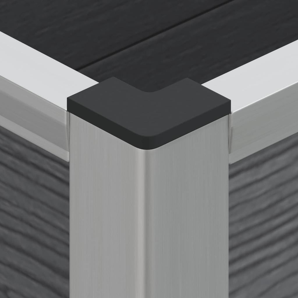 Raised Garden Bed Gray 50 x 30 x 22 cm WPC and Aluminum