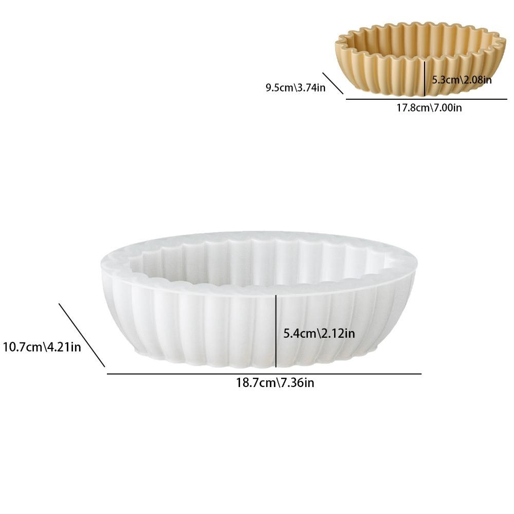 S/M/L Resin Concrete Mold Striped Design DIY Silicone Mold New Storage Bowl Mold Soap Making