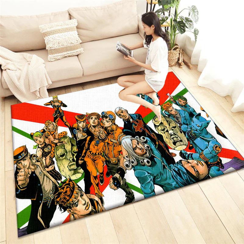 JoJo HD Printed Carpet Living Room Home Decor Sofa Table Rug Anti Slip Chair Cushion Lounge Mat Picnic Camping  Art