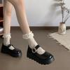 Versatile Black British Style Platform Small Leather Shoes Women's 2025 New Autumn Skirt Heightening Soft-soled Mary Jane Shoes