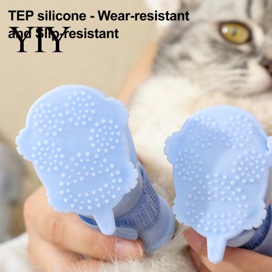Comfortable Paw Protection for Cats 4Pcs Waterproof Dog Shoes, Rain Boots with Skid-resistant Soles, Adjustable Winter Snow Pets Protectors,