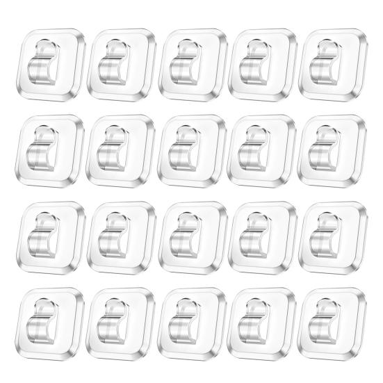 10/20/50/100 шт. Мини-крючок для гирлянды со клейкой полоской, для подвешивания гирлянды, прозрачный пластиковый зажим, маленькое рождественское украшение, держатель кабеля для гирлянды, настенный держатель