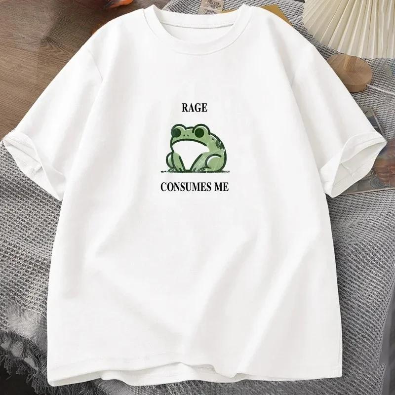 Rage Consumes Me Frog Vintage T Shirt Unisex Unisex Tee Nature Lover Silly Frog Retro TShirt Unisexs Clothing Cotton Short Sleeve Top
