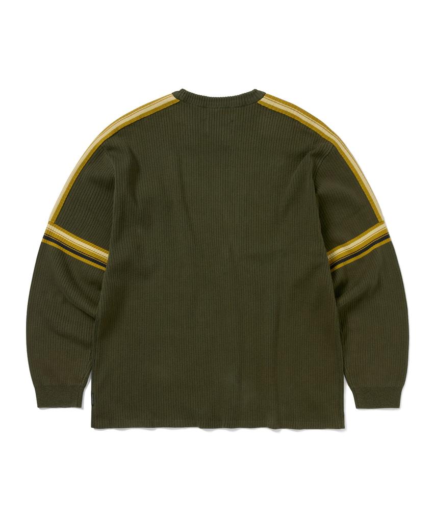 THISISNEVERTHAT Striped Knit L/S Top Olive